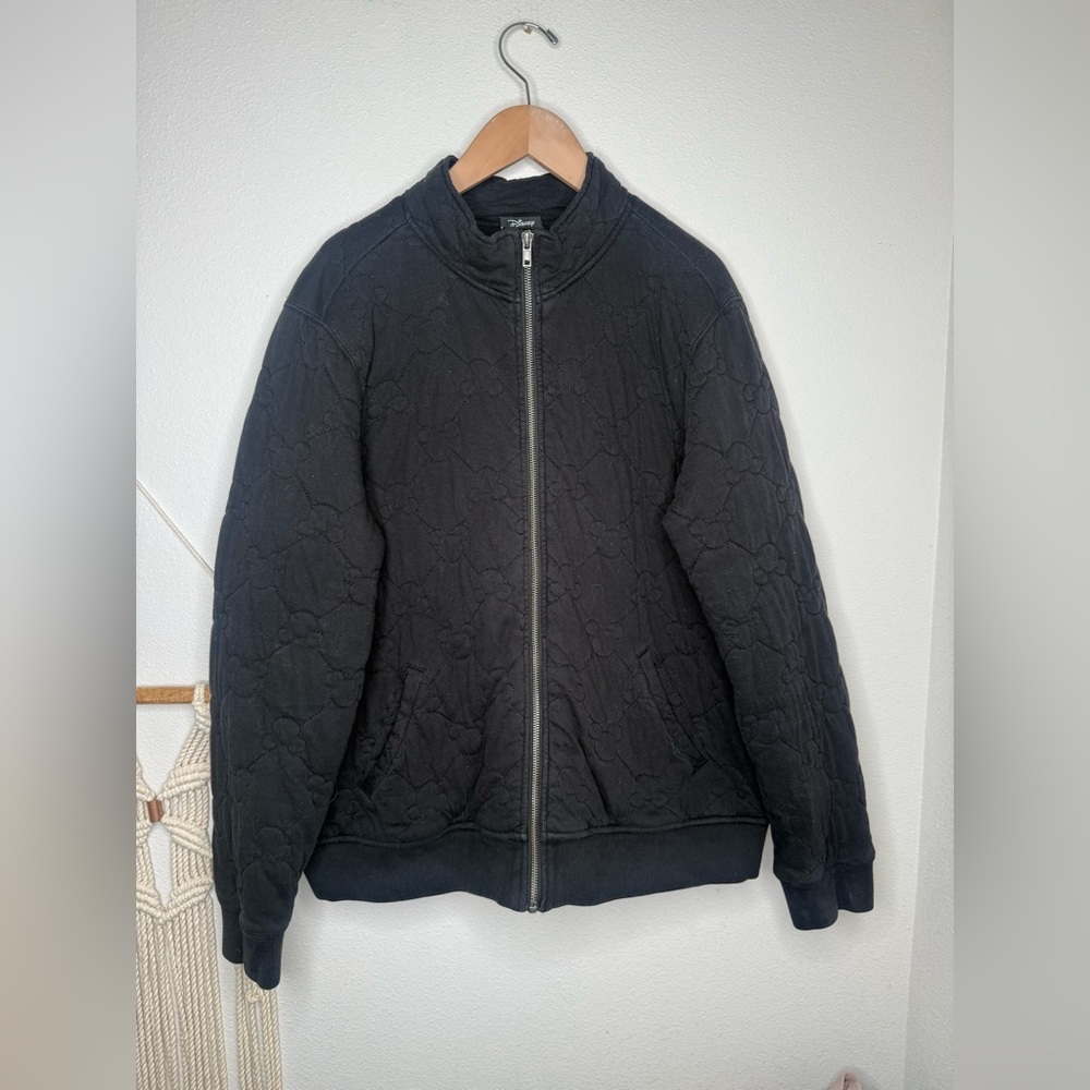 Torrid x Disney Jacket Mickey Mouse Embroidered Black Quilted Bomber Sweatshirt